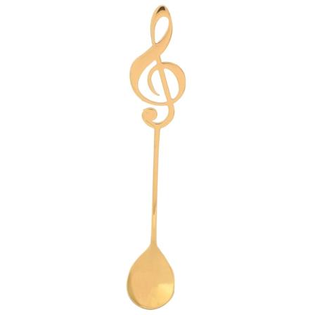 Dessertskje i rustfritt stål Musikknote Kaffedrikke røreskjeer (gull)