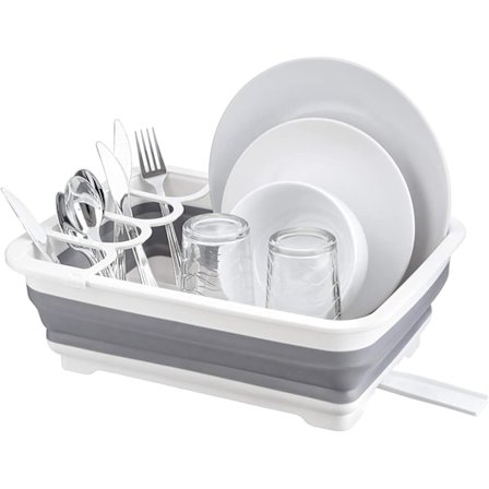 Udvidbar Sammenklappelig Opvaskestativ med Bestikdeler