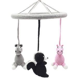 natureZOO Grey Camel, Skunk & Rhino Mobile 0 - 24 months - First toys and baby toys - 0 - 24 months - Pink