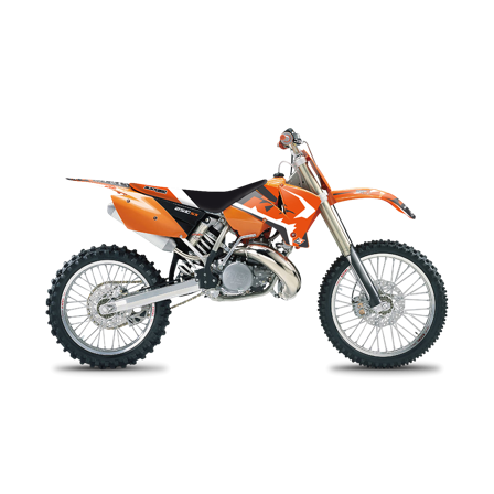 Kit Adesivi Completo Blackbird Dream 4 con Coprisella Arancio-Nero-Bianco - KTM 200 SX 2001-2004