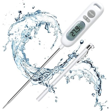 Køkkentermometer, 141 mm Lang Sonde Digitalt Termometer til Grill Bagværk Kød Sukker Væsker