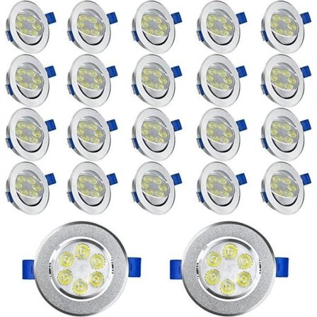 Spot LED Encastrable UISEBRT 3W - Varm Vit - Förpackning med 20 - Aluminium - Kök Vardagsrum