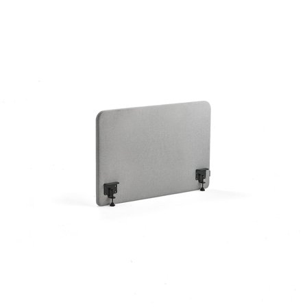 Bordsskärm, inkl. svarta beslag, 1000x650x36 mm, tyg Etna, ljusgrå