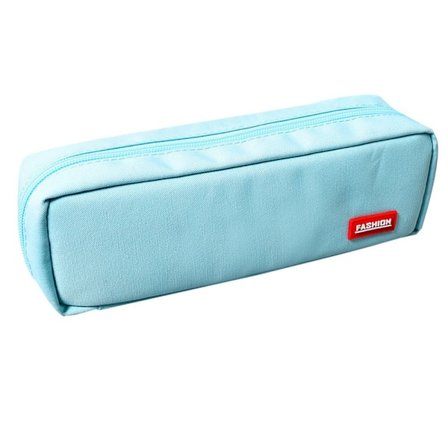 Pennfodral med Fack, Bred Öppning, Vikbart, Ljusblått