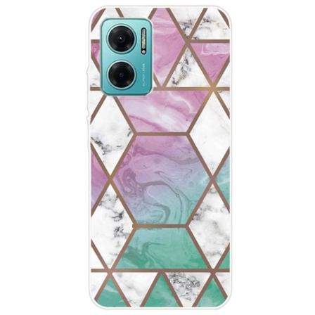Marble design Xiaomi Redmi Note 11E cover - Hvid Diamant I Farverig Baggrund Multicolor