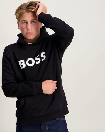 BOSS HOODED SWEATSHIRT Sort Hoodies/Hættetrøjer Dreng - Kids Brand Store