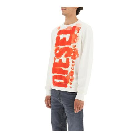 Diesel Bleached logo sweatshirt Orange, Herre Langærmet