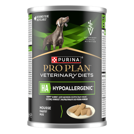Purina Pro Plan Veterinary Diets - PVD Canine HA Hypoallergenic Mousse 400 g x 12 - Hund - Hundefôr & hundemat - Veterinærfôr for hund - ZOO.no