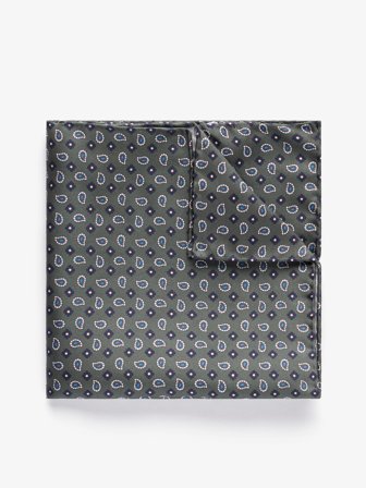 John Henric Men's Green Paisley Pocket Square Size Onesize