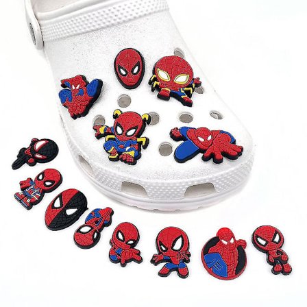 13 stk. Spiderman Superhero Sko Dekor Charms Til Børn Voksne Crocs Sko DIY Tilbehør