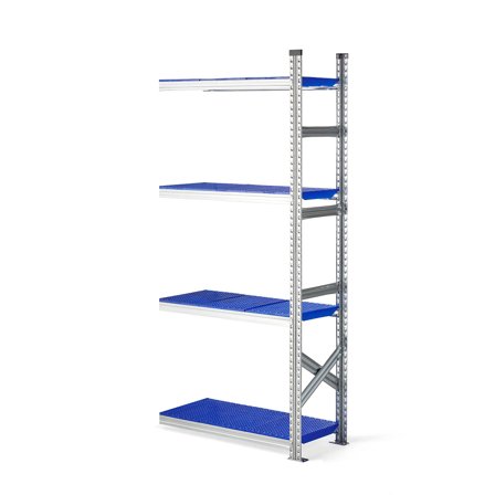 Regalsystem TRANSFORM, Anbaumodul, 1972 x 900 x 400 mm, Kunststoff blau