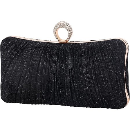 ING Naisten kultapaljettikytkinlaukku, laskostettu iltalaukku, täydellinen häihin ja juhliin -