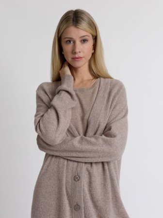 Kashmina - Kashmircardigan "Lykke" - toast - Size S