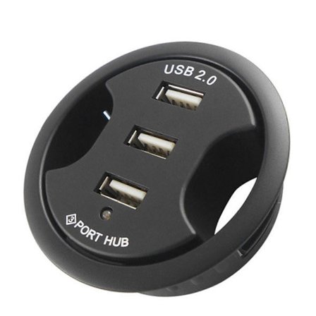 Strömadapter USB-hubb med 3,5 mm mikrofonhörlursuttag USB 2.0-hubb för bärbar dator