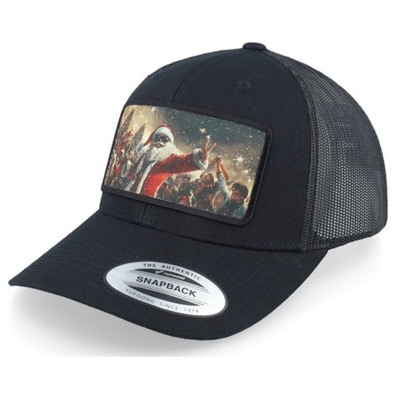 Ho-Ho-Hats - Zwart trucker Cap - Santa Claus All In X-mas Party Black Trucker @ Hatstore
