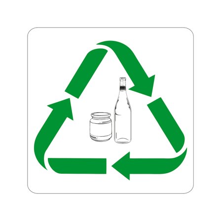 Aufkleber für Abfalltrennung - Buntglas