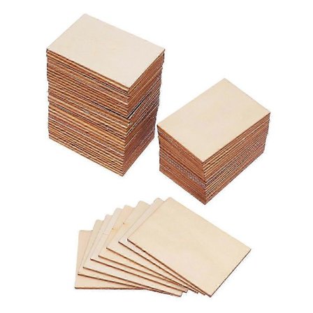 60 stk. 7,6x5,1 cm miljøvenlige træskiver, retvinklede rektangulære træchips, gør-det-selv håndværkstilbehør SZRH[HK]