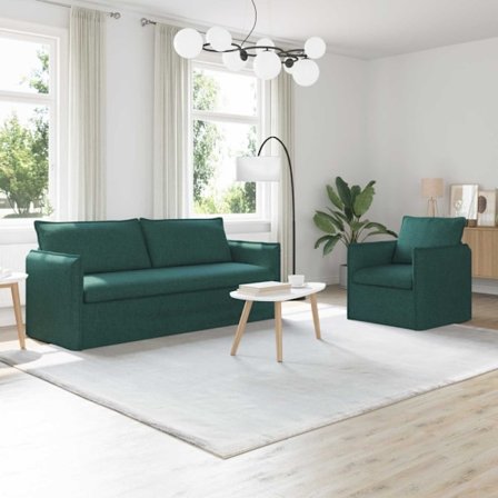 Soffa 180cm 2 pcs Mörkgrön Metall
