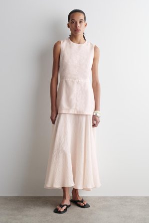 COS Women's Layered Peplum Midi Dress in Pink