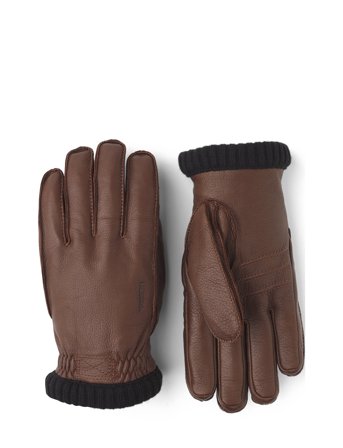 Hestra Deerskin Primaloft Rib Dark Brown - Brown - 11