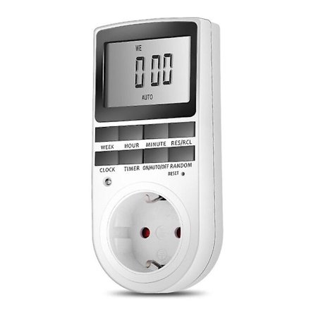 Timer för uttag, 24/7 2200W Digital Timer för Uttag Slumpmässigt Läge Stöldskydd för Hushållsapparater Energieffektiv
