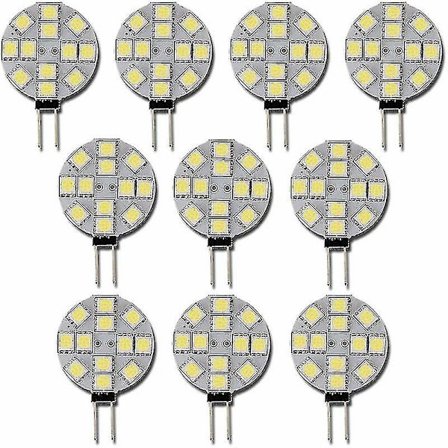 10x G4 LED-lampa DC 12V Ej dimbar Vit 6000k Ljuskälla Ersättning 20W Halogenlampa För Kök Husbil Van Rv Trailer Båt