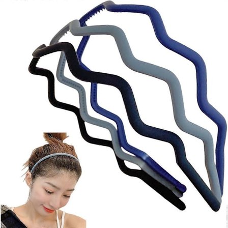 3 stycken vågiga tunna hårband för kvinnor män mode pannband med tänder unisex håraccessoar sport yoga utomhus