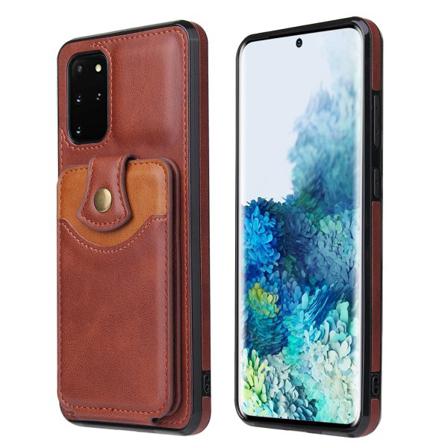 Samsung Galaxy S20 Plus - Skal Med Korthållare Mörkbrun