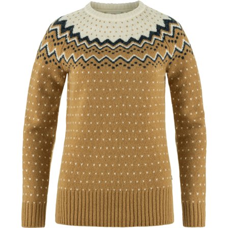 Fjällräven Women's Övik Knit Sweater in Buckwheat Brown/Chalk White, Wolle | Size: Medium
