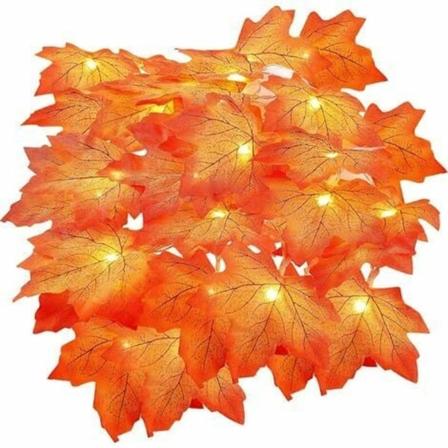 piece Høstdekorasjon, 2M 20LED Leaf Fall Deco String Lights, Halloween Decoration String Lights Batteridrevet for Ha