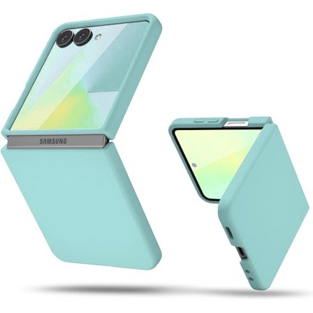 Etui til Sumsung Galaxy Z Flip 7, flydende silikone TPU-cover (isblå)