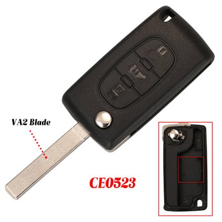 CE0523 Fjärrbilsnyckel för Citroen Berlingo Dispatch (Van) Fjärrnyckel