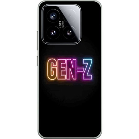 Yhteensopiva Puhelinkuori Xiaomi Xiaomi 15 Neontext Gen Z värikkäässä valossa tummaa taustaa vasten modernissa digitaalisessa tyyliissä