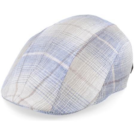 MJM Hats - Bleu flatcap Casquette - Maddy Organic Hemp/Linen Blue Check Flat Cap @ Hatstore