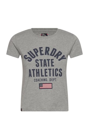 Ath Graphic Fitted Tee Grey Superdry