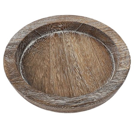 1 stk. Rundt lysbakke til hjemmet, simpelt lysestage i træ, borddekoration, lysebrun