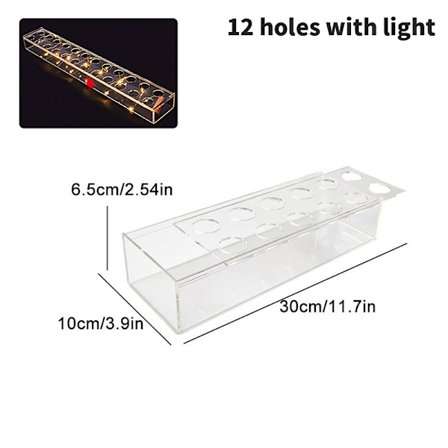 Klar akryl blomma rektangulär vas för matbord bröllop 18 hål