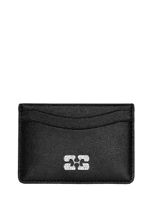 GANNI Bou Card Holder Strass Plånböcker & fodral Dam Svart ONESIZE