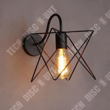 Vägglampa - TD - Vintage Järn Bur - Svart - E27 - 18x19cm