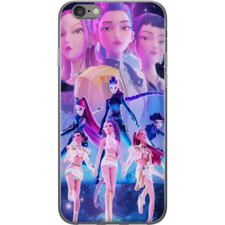 Yhteensopiva Puhelinkuori Apple iPhone 6 K-pop-inspiroinut tulevaisuutta ennakoiva tyttöryhmä neonvaloissa ja kosmisessa sci-fi-esiintymislavalla