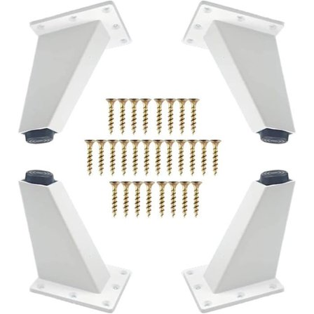 4 kpl Huonekalujen Jalat, Alumiinimetalliset Vinot Huonekalujen Jalat, Sohvan Jalkojen Vaihto, Valkoinen, 80 mm