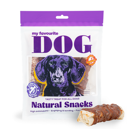My favourite DOG - Andeinnpakket råhud med andefyll 12 cm, 6-pakning, 360g - Hund - Hundegodbiter & tyggebein - Tyggeruller & tyggepinner - ZOO.no