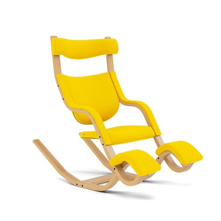 Varier Furniture Gravity - Yellow Wool - Light brown base