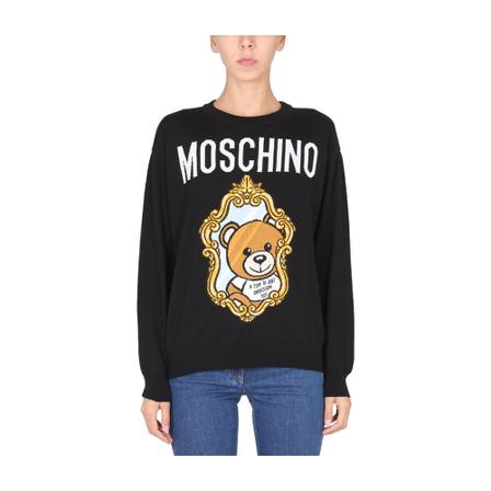 Moschino Round-neck Strik Sort, Dame