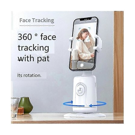 Automatisk ansiktssporingsstativ med fjernkontroll, 360 graders rotasjon automatisk telefonholder, ingen app, for Vlog, S