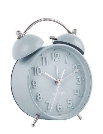 Alarm Clock Iconic Matt Black Blue KARLSSON