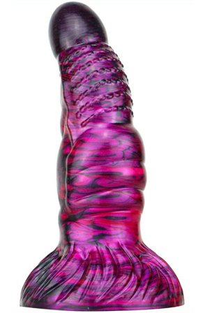 Metallic Fantasy Dildo Nirp Purple/Black 18 cm - Woome.pl