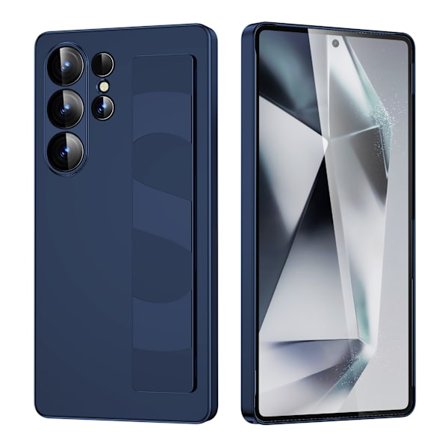 ING Samsung S24 Ultra telefondeksel, silikonarmbånd full-dekning frostet beskyttelsesdeksel, blå