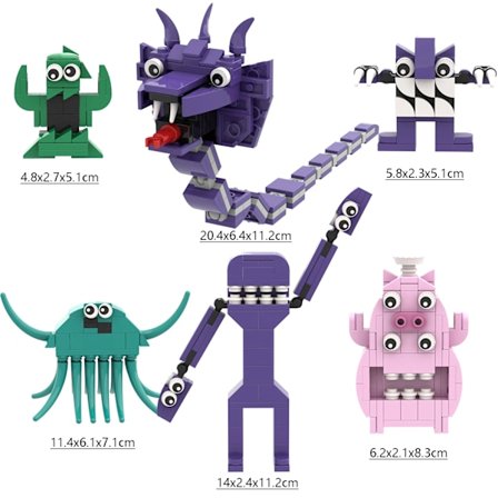 Garten of Banban Lego-liknande spel Grön-huvad monster flamingo MOC modellbyggstenar barns utbildningsleksaker
