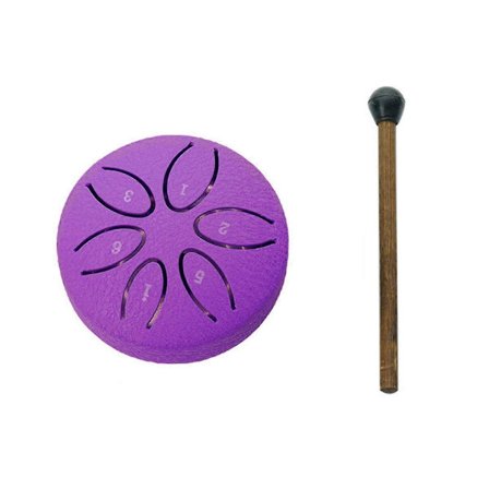 Regntromme for utendørs bruk, Stål Tongue Drum 6 Toner 3 Tommer Chakra Tank Tromme Stål Percussion Polstret